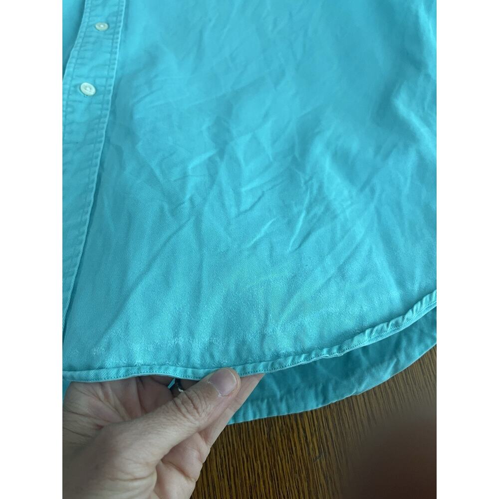 Ralph Lauren Blake Classic Button Front Shirt Mens XL Aqua Turquoise Pink Pony - Picture 7 of 14